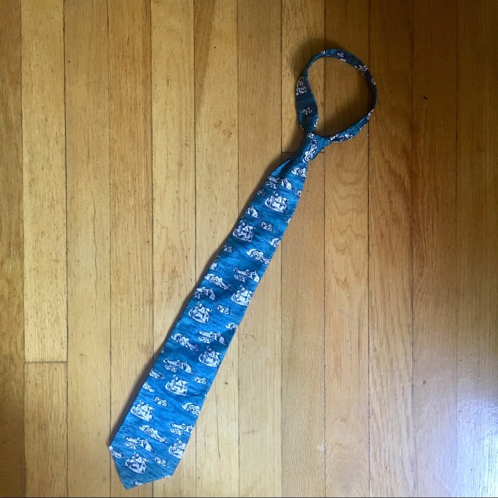 Quirky Hippopotamus Tie in Teal